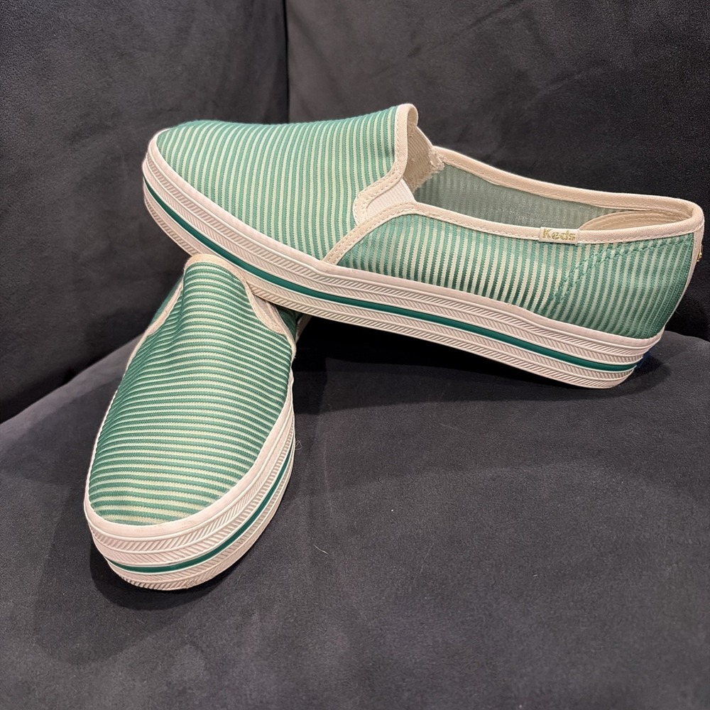Keds Kate Spade New York Triple Decker Mesh Green Shoes Sz 9.5 Maximalist Fun